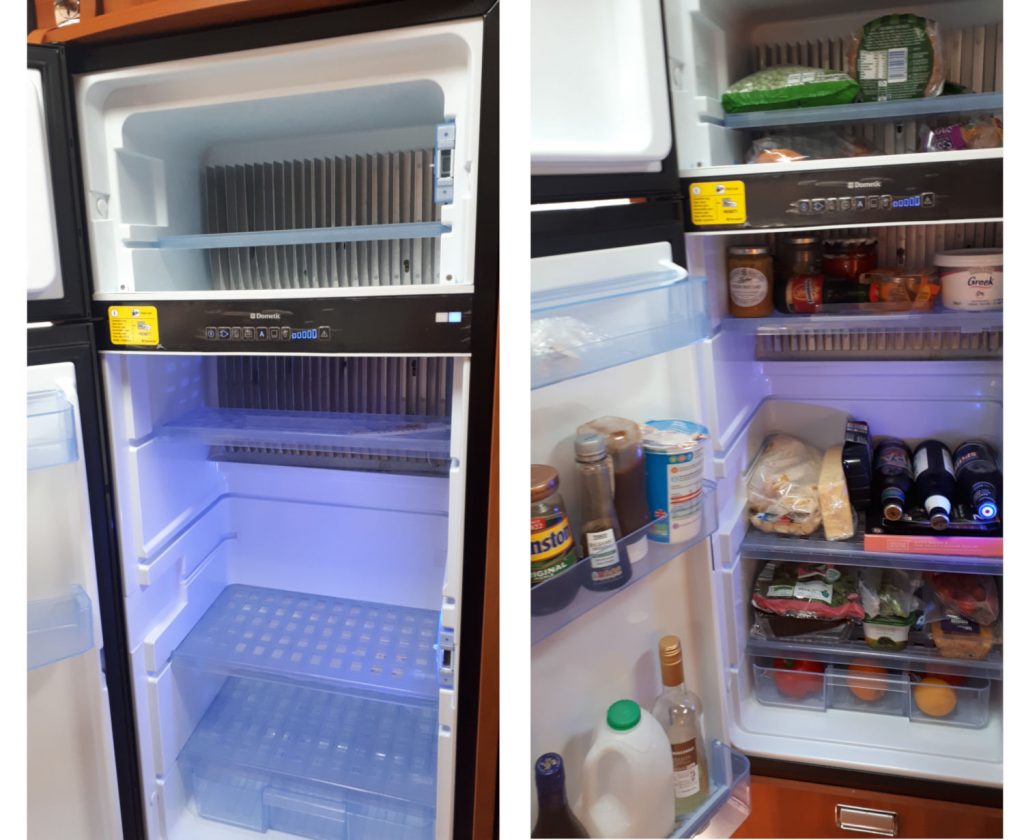 Plenty of space in the Laika Kreos 3008 Dometic fridge and freezer