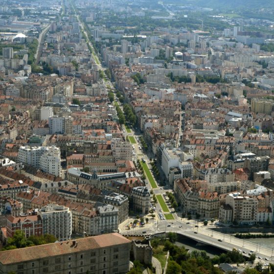Greenoble city centre from the Bastille