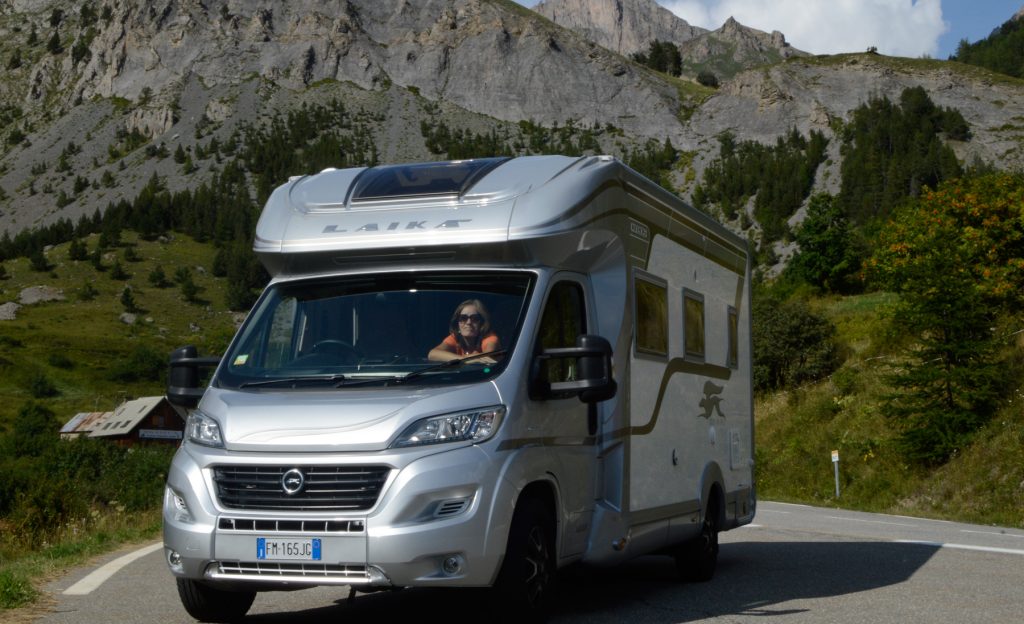 Vanlife Buzz Laika in the French Alps on the way to Briancon