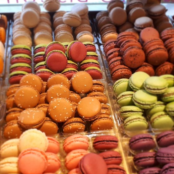 Mouthwatering macarons in a Grenoble shop window!