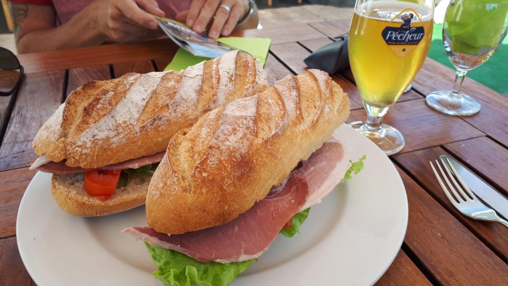 French baguette lunch