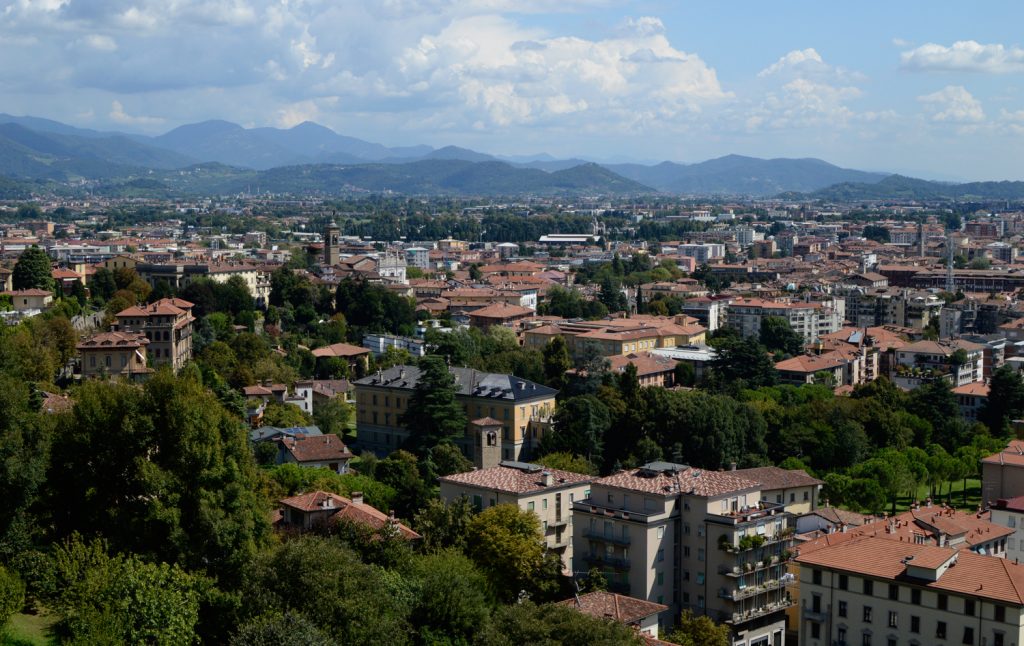 Bergamo new city from the old town wall