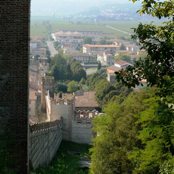 Soave Castlewall looking down from Castle