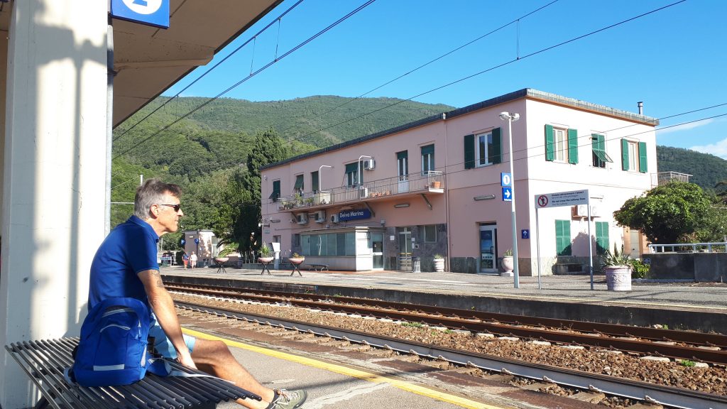 Waiting for the train at Deiva Marina - on the wrong platform