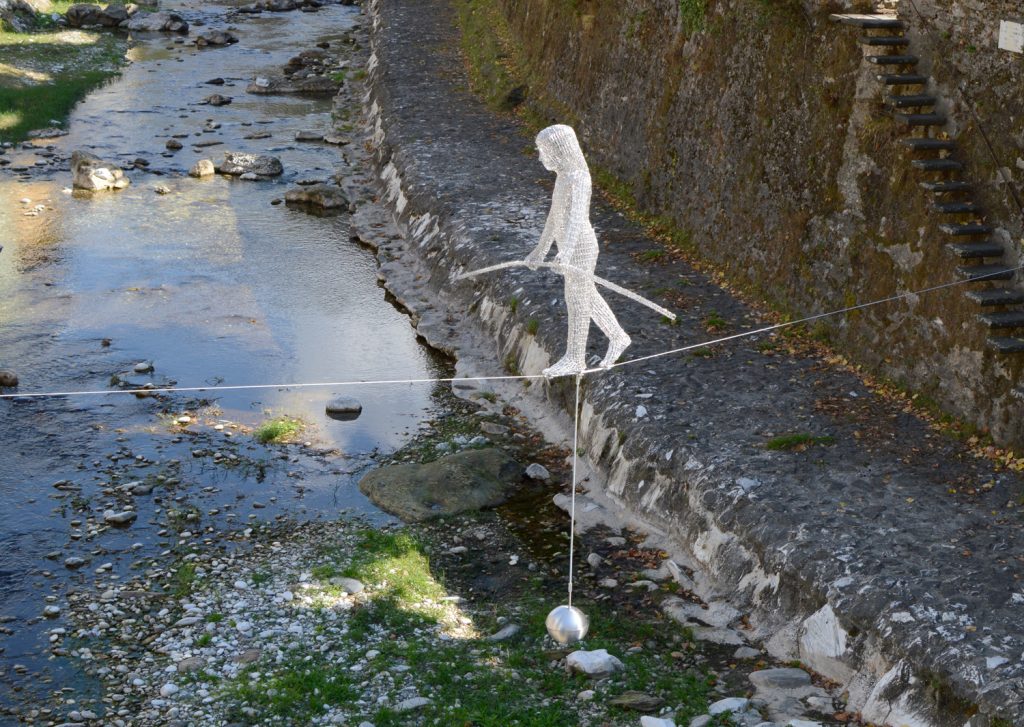 Carrara Tightrope Art installation Seravezza