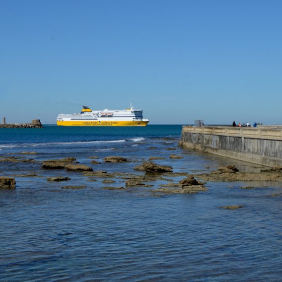 Livorno Corsica Ferry edges into port