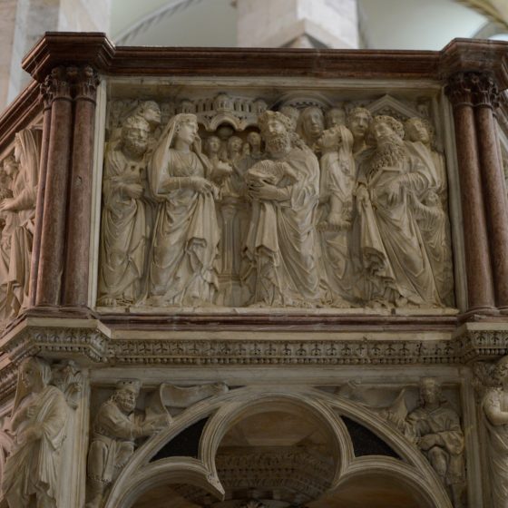 Pisa marble Baptisty Pulpit - carved 1260