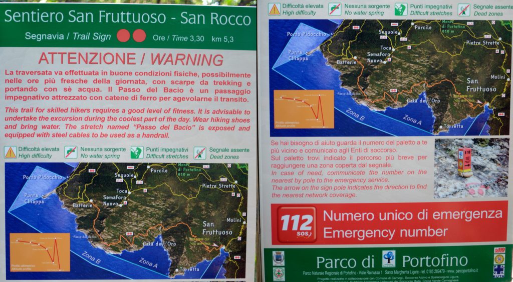 San Roco - The warning sign at the end.