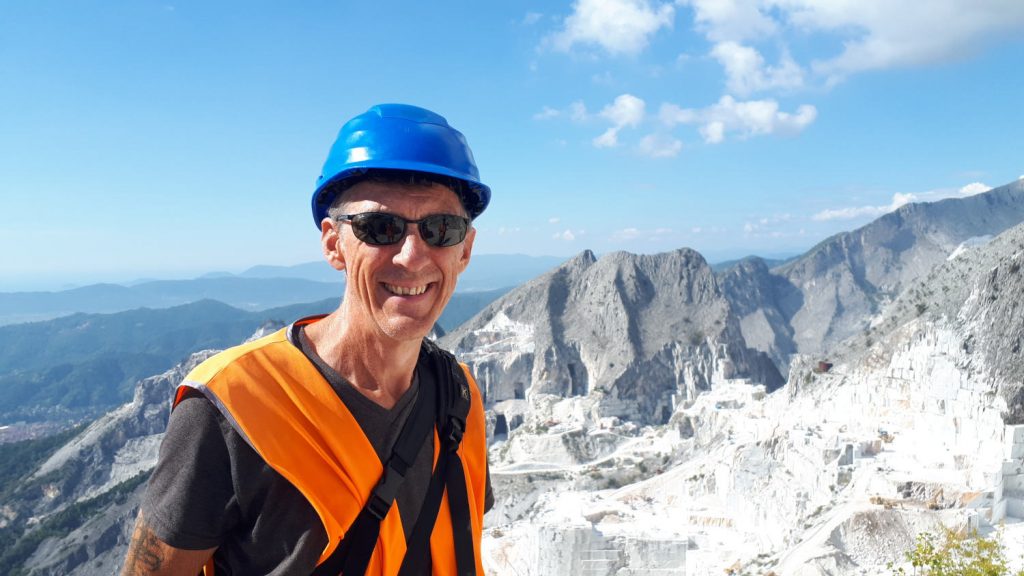 Suited and booted in the Carrara mountains