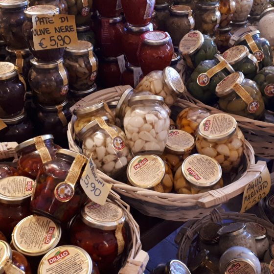 San Gimignano jarred olives and mushrooms