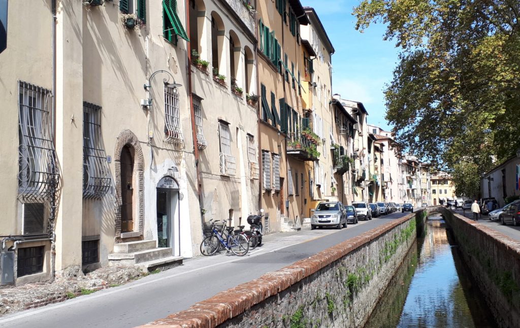 Small canal running through Lucca