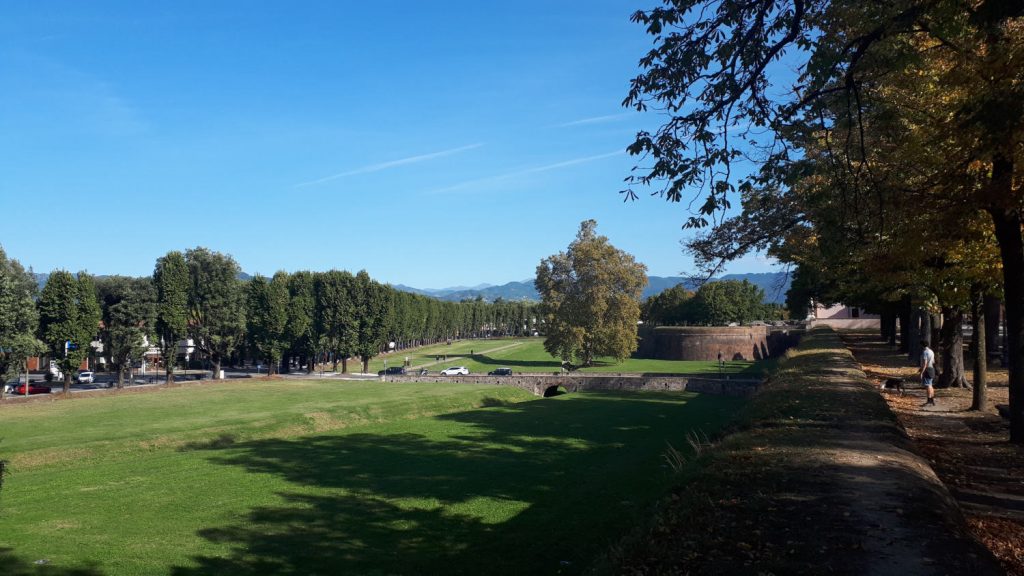 Lucca lawns outside city wall