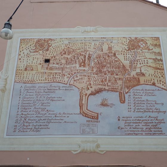 Map of old San Remo painted on a wall