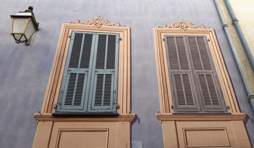 Painted window frames and shuters, Sospel