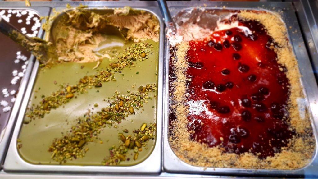 Volterra best ever Pistachio and cherry cheesecake gelato