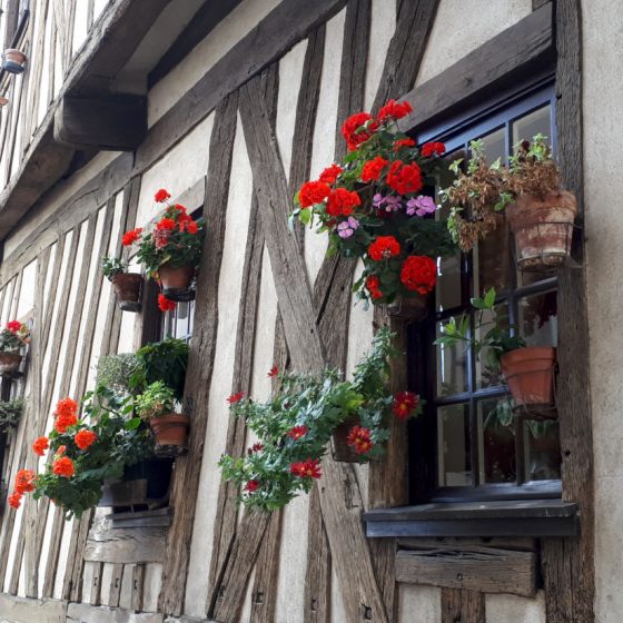 One of Chartres' attractive half-timbered buildings