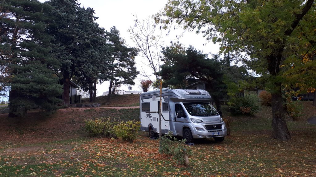 Buzz Laika motorhome parked in Ceyrat campsite