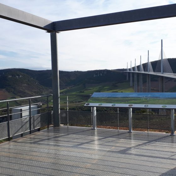 Millau Viaduct from the A75 viewing platform on the North side