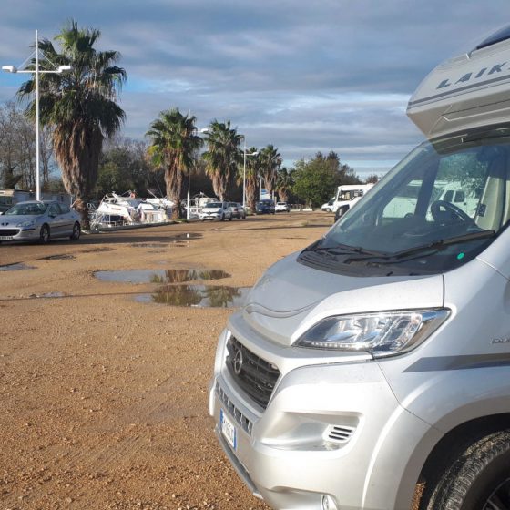 Motorhome aire at Bellegarde 20 minute drive from Nimes