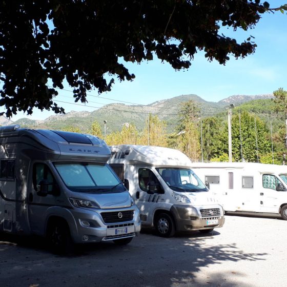 Motorhome parking in Sospel by the sports ground