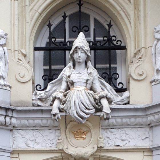 Ornate decoration above a doorway