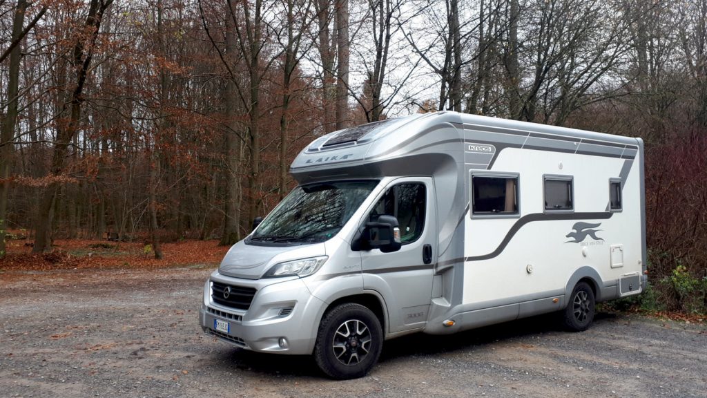 Motorhome parked near Aachen