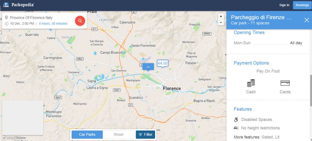 Parkopedia - car park search facility