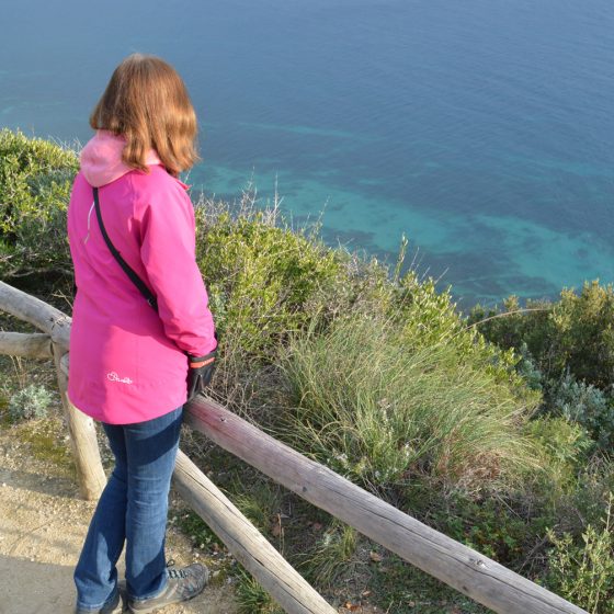 Marcella admires the sea view Barbate Natural Park