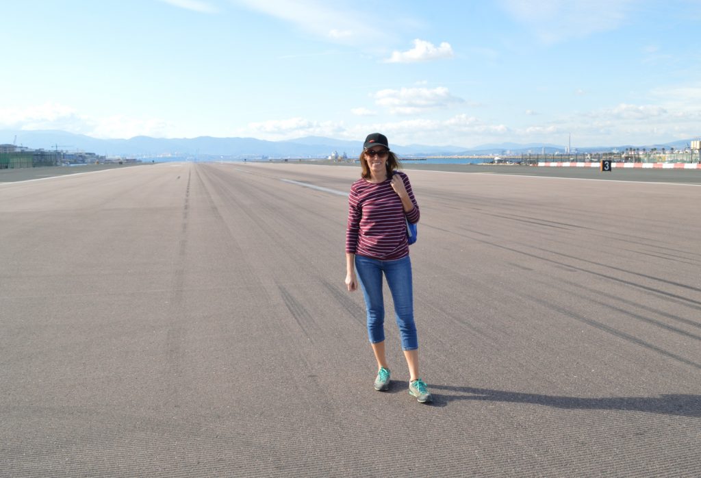 Gibraltar - Marcella in the middle of the runway