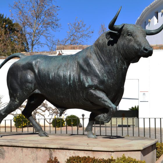 Ronda - Torro Bull statue outside Bullring