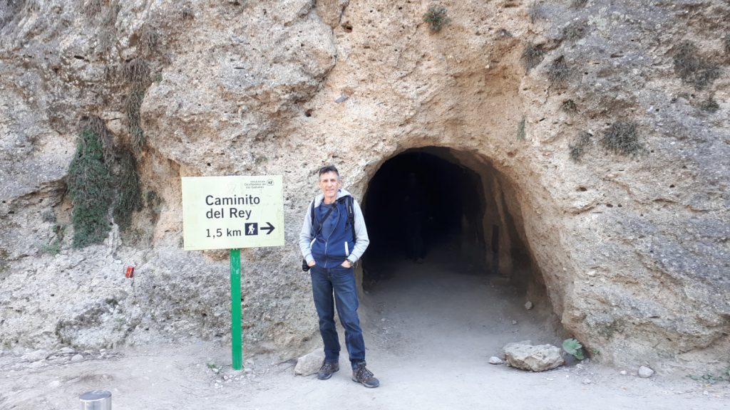 The small tunnel to the start of the Caminito del Rey walk