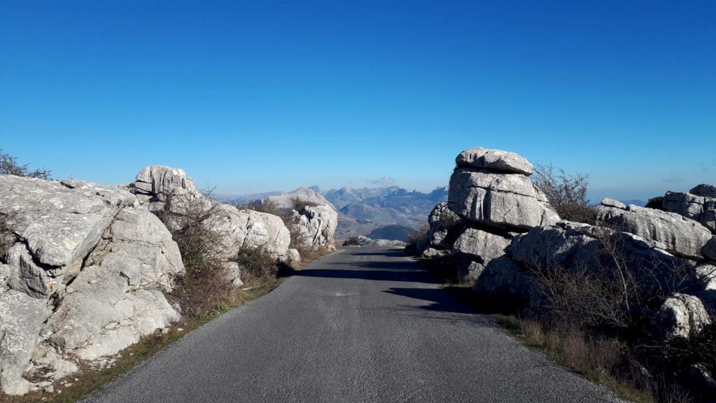 The road at El Torcal natural park