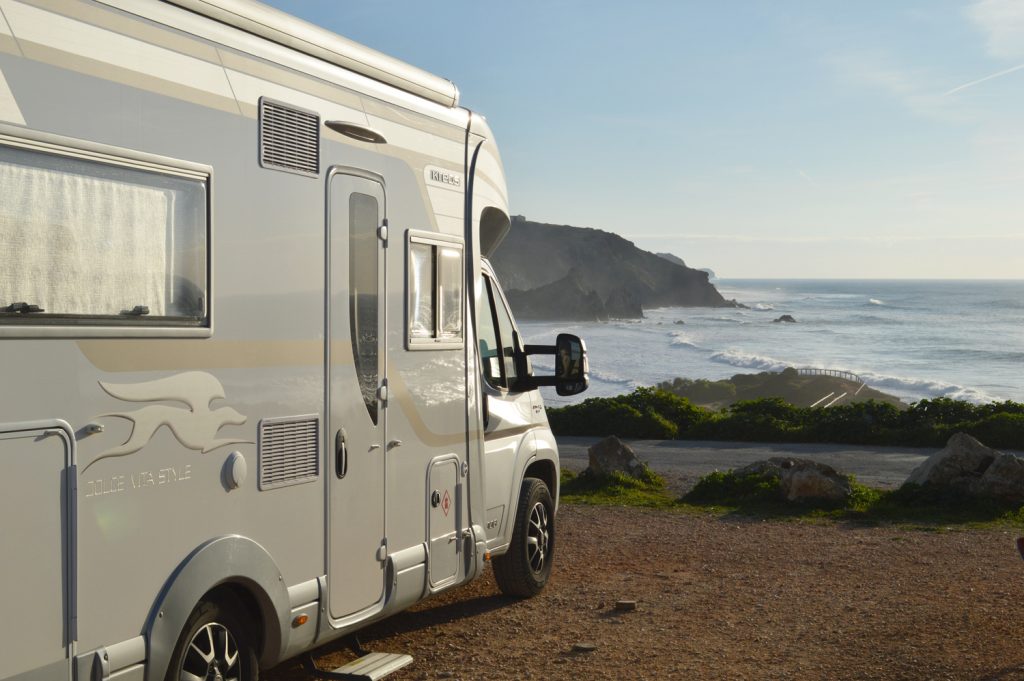 Algarve West coast - Buzz parked at Amada Beach