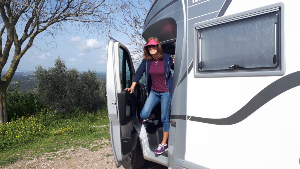 Motorhome parked in layby Evoramonte