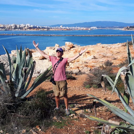 Julian mimicking an Aloe Vera plant in Caneiros