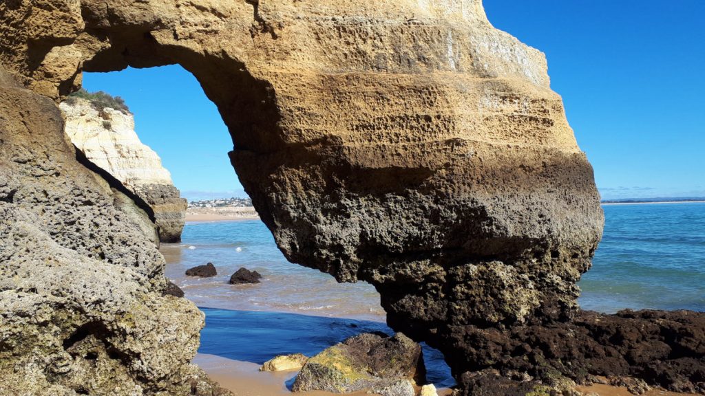 Eroded tunnel on Lagos beach