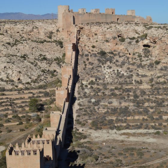Almeria - Alcazaba wall across valley
