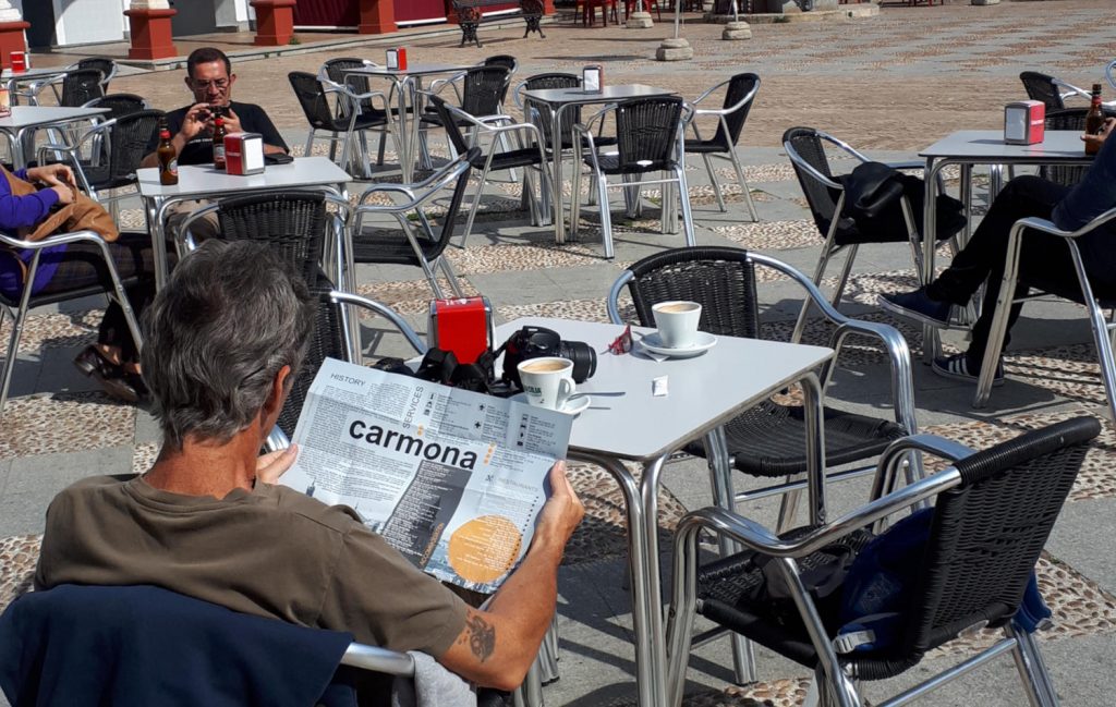 Enjoying coffee in Carmona