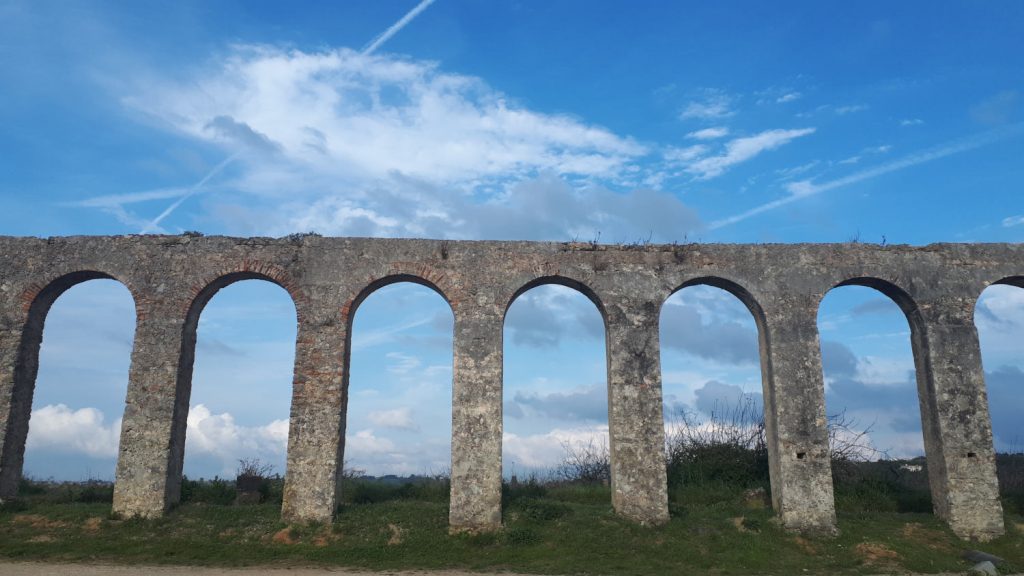 The aqueduct of Obidos right next to the motorhome parking area