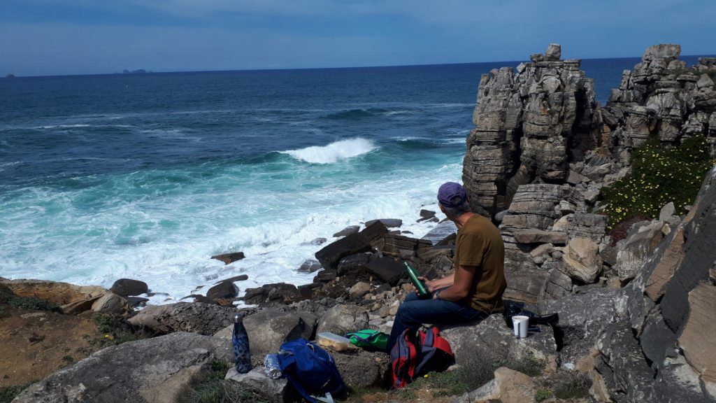 Picnic with a view on a not very comfortable rocky seat!