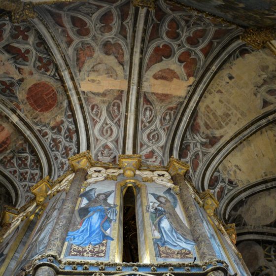 Fabulous interior ceiling of the rotunda in the Templar chapel