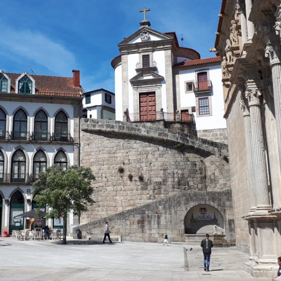 The main square plaza with Igreja de São Gonçalo church