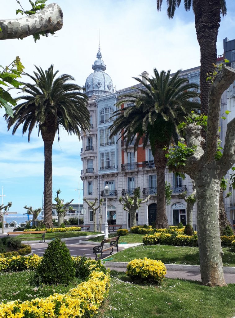 Elegant buildings lining Castro Urdiales sea front