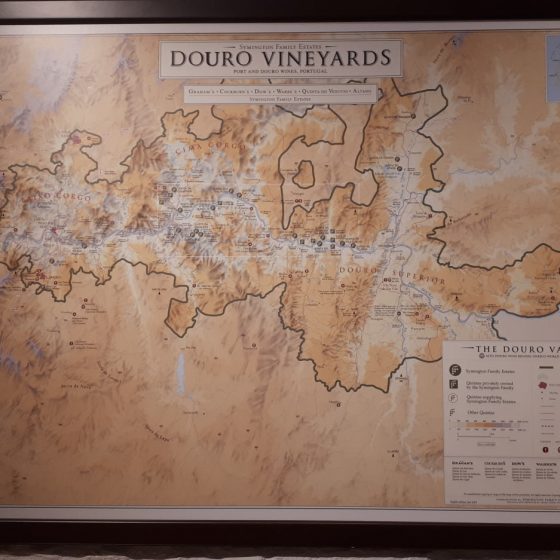 Douro vineyard map showing the extent of the Symington's wine production