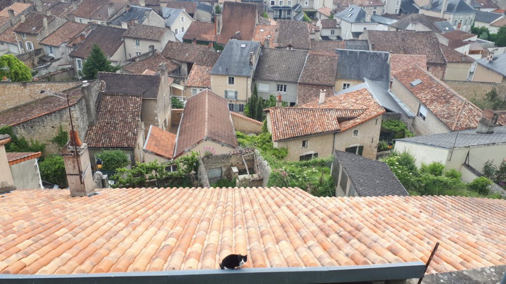 Views over the Chauvigny rooftops with Vienne beyond