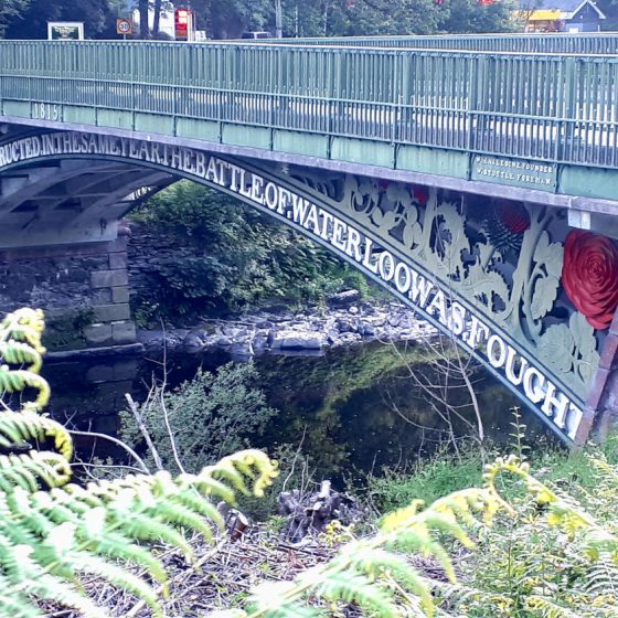 Betsw-y-Coed iron bridge built by Thomas Telford to commemorate the Battle of Waterloo