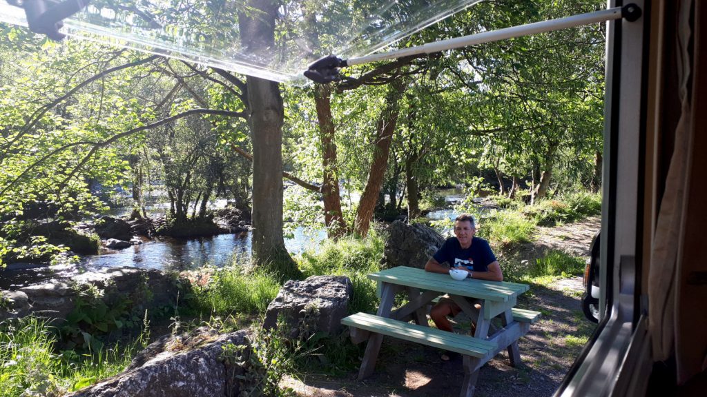 Breakfast in Llangollen alongside the river Dee