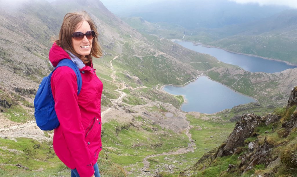 Misty views down to the Snowdon valley lakes.