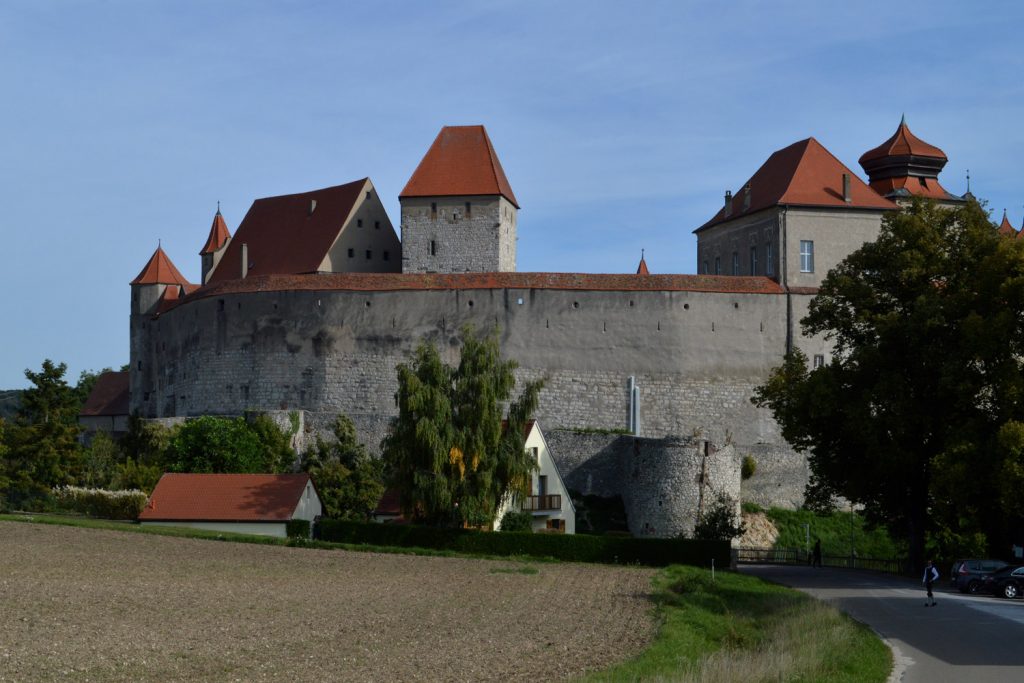 The imposing Schloss at Harburg, our morning view from Buzz