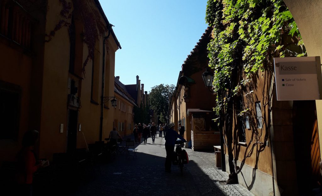 The entrance to The Fuggerei, now an enclosed retirement village